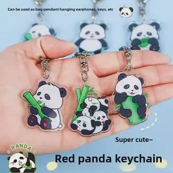 Брелок с мультяшной пандой: Милая подвеска на рюкзак и декоративный акриловый аксессуар