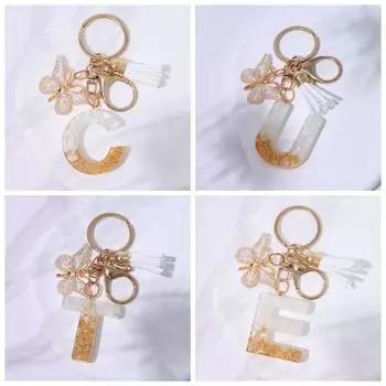 Брелок с пайетками 26 букв, брелок с буквами Dreamy 26, брелок с буквами Butterfly Initial, подарочный брелок F