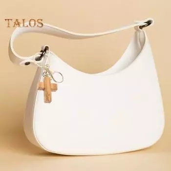 Брелок с подвеской в форме креста из оливкового дерева, подвесной брелок ручной работы с крестом, одежда, сумки, брелок для ключей, нежный аксессуар для рукоделия серебряный