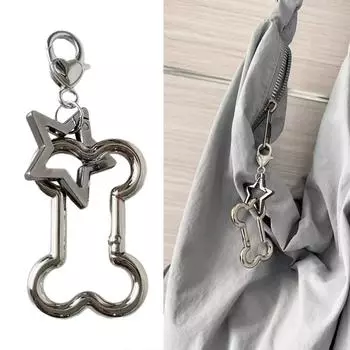 Брелок с подвеской в виде кости и звезды, модный брелок для ключей, уникальная сумка, очаровательная стильная цепочка для телефона, аксессуар для любителей моды