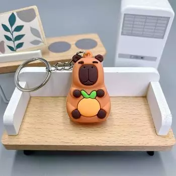 Брелок с подвеской в виде мультяшной капибары, чехол для наушников, подвески, сумка, декор, автомобильный брелок, подарок