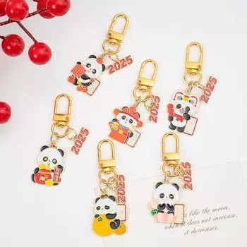 Брелок с подвеской в виде панды: Новогоднее украшение в виде красной панды, милая кукла для студенческих сумок, подарок на год змеи