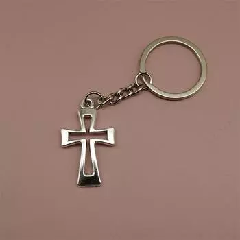 Брелок с подвеской в виде полого креста для женщин и мужчин, креативный брелок для ключей от машины, простой ретро-рюкзак, украшения, аксессуары, подарки