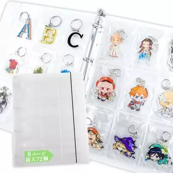 Брелок с резиновым ремешком Goreson, специальный файл для хранения ключей, прозрачная пленка для хранения файлов формата A4, до 72 листов, большая емкость, совместимая с