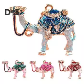Брелок с верблюдом, украшенный блестящими стразами, инкрустированный яркими цветами, изысканная ручная работа, брелок для ключей, подвеска на сумку красный