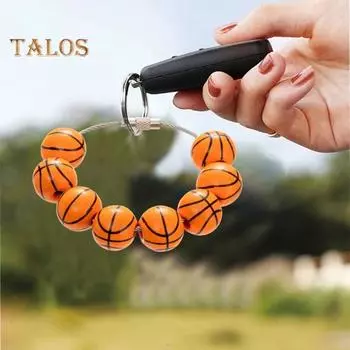 Брелок с защитой от потери, подвеска в спортивном стиле, деревянный футбол, баскетбол, бейсбол, бусины, брелок-брелок, кулон, легкое крепление, автомобильный брелок для ключей, подвеска E