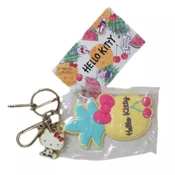 Брелок Sanrio Hello Kitty (Джинсовая ткань и фрукты)