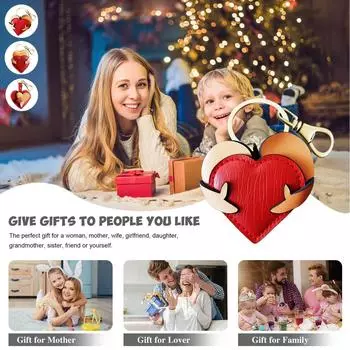 Брелок-сердце из кожи ручной работы на День матери One Size