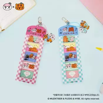 Брелок SEVENTEEN BONGBONGEE x MUZIKTIGER, 4 огранки розовый