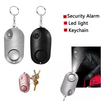 Брелок-сигнализация 130 дБ со светодиодным фонариком, аварийная сигнализация, личная самооборона розовый