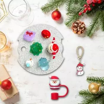 Брелок-снеговик, силиконовый чехол-соломинка для крышки стакана 40 унций, праздничные подвески, светящиеся в