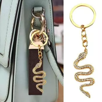 Брелок со стразами в виде змеи, готический сплав, брелок, ювелирный аксессуар, брелок для автомобиля, украшение для сумки