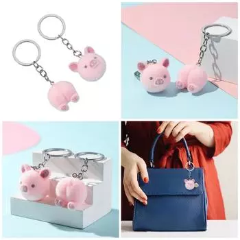 Брелок со свиньями, подвеска, милое украшение для ключей, брелок со свиньями, украшения, держатель для ключей в виде животных, подходит для ключей от автомобиля и ювелирных изделий