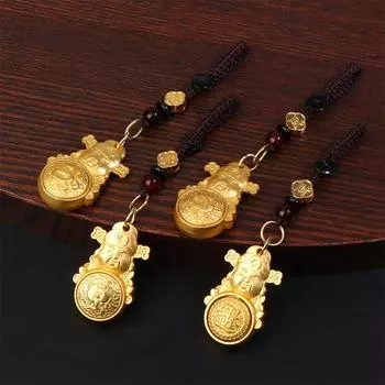 Брелок со знаком зодиака «Бог богатства», латунный, притягивающий удачу, вращающийся, снимающий стресс, брелок для ключей, подвесной декор по фен-шуй, подарок на Новый год Sheep