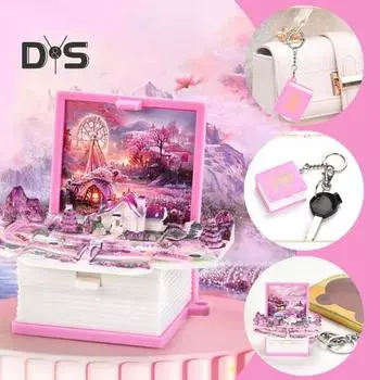 Брелок Storypop Mini 3D Book, складная игрушка, 2 шт., Раскрывающаяся книга, брелок, украшение, обучающая игрушка для снятия стресса для детей D