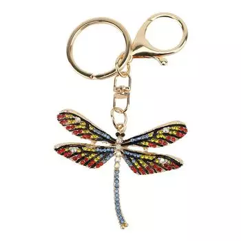 Брелок Стрекоза Сплав Цинка Блестящие Стразы Милый Брелок Стрекоза для Сумки Рюкзака Синий синий
