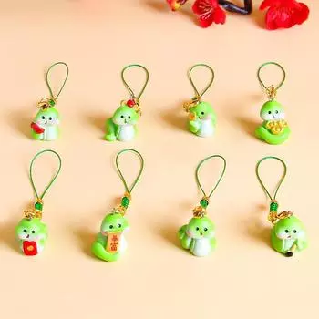Брелок-талисман года Змеи 2025, брелок для телефона, мультяшный брелок со знаком зодиака Змея, милая подвеска для сумки, подвесное украшение, подарки на год