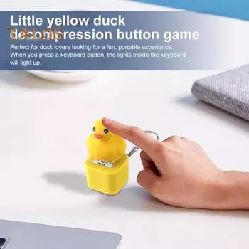 Брелок-утка с крякающей уткой, игрушка-фиджет со светом и звуком, портативная клавиатура-кликер, утка для снятия стресса A
