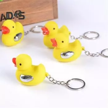 Брелок-утка со светодиодной подсветкой для розыгрышей, забавный гаджет, новинка, электрический брелок, портативная игрушка-шутка, отличный подарок для друзей и коллег 1pc