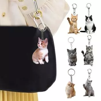 Брелок в форме мультяшного кота 2D акриловый брелок в виде кота ключи вечеринки универсальный C