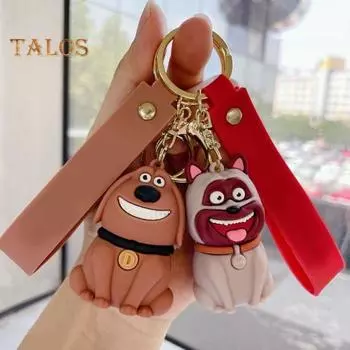 Брелок в форме мультяшного животного, брелок из ПВХ-материала с ремешком для ключей, сумок, телефонов, автомобилей, аксессуаров 1pc