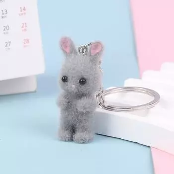 Брелок в виде 3D-мультяшного кролика, милый брелок в виде кролика, брелок для сумки, кулон на рюкзак, подвески, автомобильный декор, аксессуары для самостоятельного изготовления, подарок as the picture