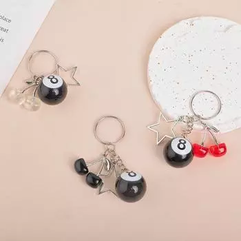 Брелок в виде 8 шаров с фруктами и вишней, креативный брелок для ключей в виде бильярда, изысканный рюкзак, украшения, аксессуары, подарки прозрачный