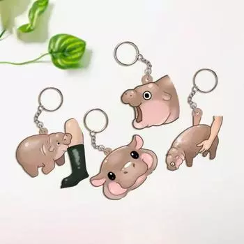 Брелок в виде бегемота, брелок в виде бегемота для любителей бегемотов, акриловая подвеска для A