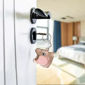 Брелок в виде бегемота, брелок в виде бегемота для любителей бегемотов, акриловая подвеска для сумки на плечо, украшение для школьного ранца, держатель для ключей в виде животного