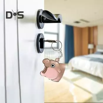 Брелок в виде бегемота, брелок в виде бегемота для любителей бегемотов, акриловая подвеска для сумки на плечо, украшение для школьного ранца, держатель для ключей в виде животного A