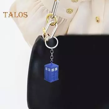 Брелок в виде британской телефонной будки, культурные памятные вещи, брелок, металлические аксессуары, британский сувенир, подарочный брелок, украшение на сумку через плечо, подвеска синий