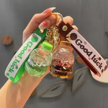 Брелок в виде бутылки кока-колы с масляным наполнителем: Изысканная подвеска для рюкзака, автомобиля, студентов или пары