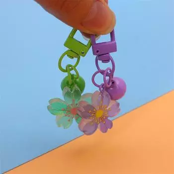 Брелок в виде цветка конфетного цвета, милый брелок с ночником, милый брелок для рюкзака, украшения, брелок для сумки, ювелирные изделия, подарки розовый