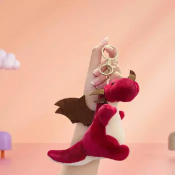 Брелок в виде динозавра, брелок в виде животного, подвеска на сумку, милый металлический брелок, женские аксессуары для розы красного