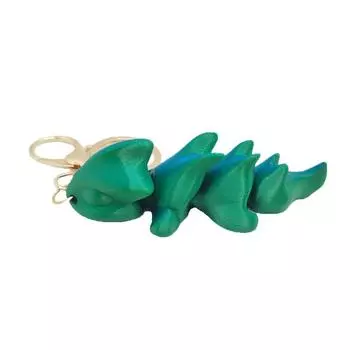 Брелок в виде дракона, напечатанный на 3D-принтере, брелок в виде дракона, брелок в виде дракона, подвижное соединение для питомца, украшение для домашнего стола руководителя, подарок для друзей One Size армия зеленый