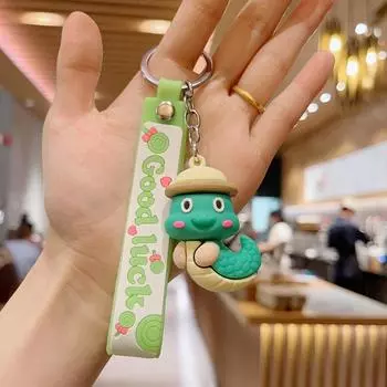 Брелок в виде фигурки змеи, мультяшное подвесное украшение на 2025 год, подвеска на рюкзак для автомобиля, брелок на удачу в честь года змеи зелёный