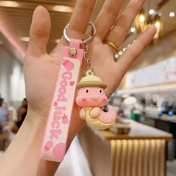 Брелок в виде фигурки змеи, мультяшное подвесное украшение на 2025 год, подвеска на рюкзак для автомобиля, брелок на удачу в честь года змеи красный