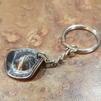 Брелок в виде ковбойской шляпы в стиле ретро из полированного цинкового сплава предотвращает потерю ключей, держатель для автомобильных ключей, фото