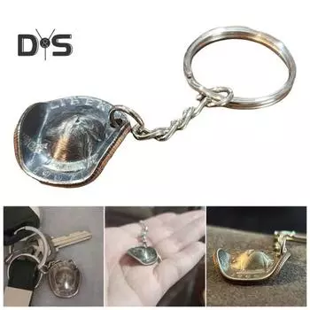 Брелок в виде ковбойской шляпы в стиле ретро из полированного цинкового сплава предотвращает потерю ключей, автомобильный держатель для ключей, фотореквизит, украшение для рюкзака, брелок чёрный