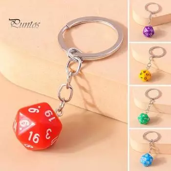 Брелок в виде кубиков, 20 сторон, изогнутая цепочка из полированной нержавеющей стали с геометрическим рисунком, автомобильный держатель для ключей, сумка, сделай сам, подвесной органайзер для ключей темно-зеленого