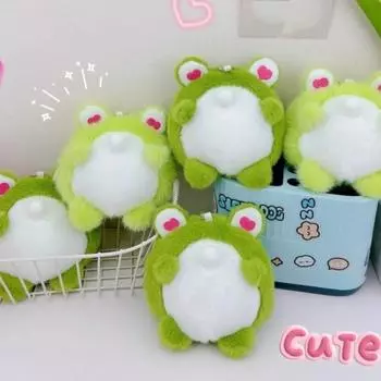 Брелок в виде лягушки-пузыря из мультфильма, плюющаяся пузырьковая машина, брелок в виде милой плюшевой куклы, кулон для девочки, подарок 2pcs