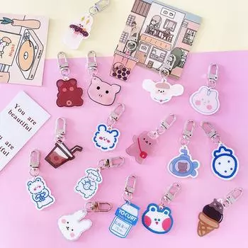 Брелок в виде медведя, мультяшный кролик, сумка, кулон, чехол для наушников, кулон 10pcs