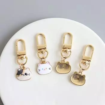Брелок в виде милого кота из мультфильма Kawaii Animal Metal Charms Key Holder для женщин, девочек, сумок, рюкзаков, наушников, подвесных украшений