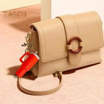 Брелок в виде мини-чашки, елка, Санта-Клаус, брелок в виде монеты, помады, держатель для мелких предметов, брелок для рюкзака, аксессуар небесно-голубой