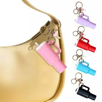 Брелок в виде мини-чашки в виде сердца, брелок в виде монеты, помады, небольшой предмет красный