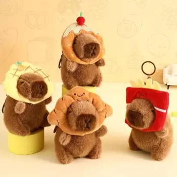 Брелок в виде мультфильма «Капибара», закуски, картофель фри, подвеска в виде животного, брелок в виде капибары, школьный рюкзак StyleC