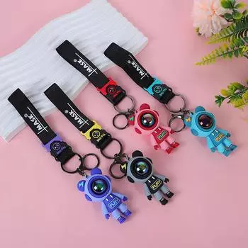 Брелок в виде мультяшного медведя-молнии, милый кукольный медведь-астронавт, сумка-подвеска A8 розовый