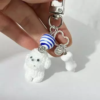 Брелок в виде мультяшного щенка, милый щенок, брелок в виде животного, сумка, кулон для женщин и девочек, кавайный рюкзак, украшения, аксессуары, подарки