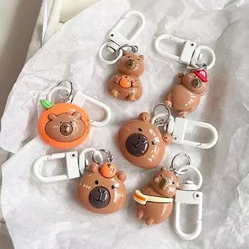 Брелок в виде мультяшной капибары, милый брелок из смолы, кавайная сумка, кулон, подарки, рюкзак, чехол для наушников, подвески, подарки для девочек A2