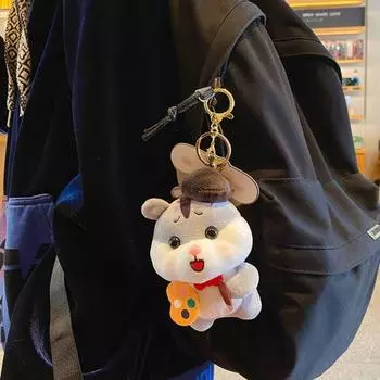 Брелок в виде плюшевого хомяка из мультфильма, пушистая мягкая игрушка, кулон, забавный брелок в виде плюшевой куклы, подарок style 4